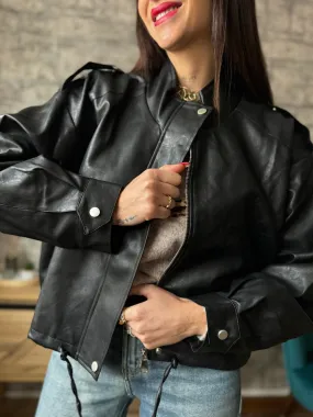 Bomber Simili Noir