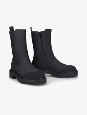 Boots à bout rond strié - Noir