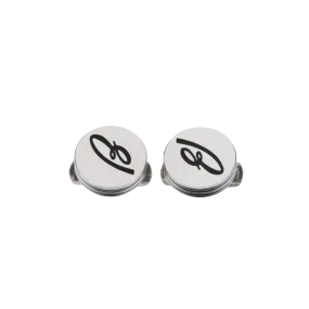 Boutons de manchette argent rond B