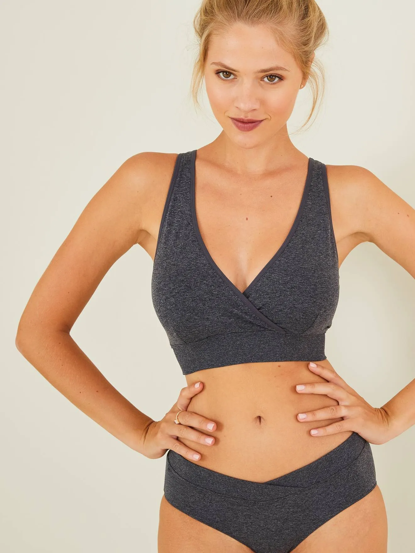 Lot de 2 brassières d'allaitement sans coutures en microfibre encre - Vertbaudet