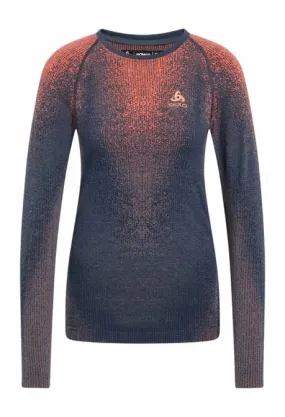 Maillot de Corps Odlo Femme Bl Top Col Rond L/S Blackcomb Eco Encre Indienne
