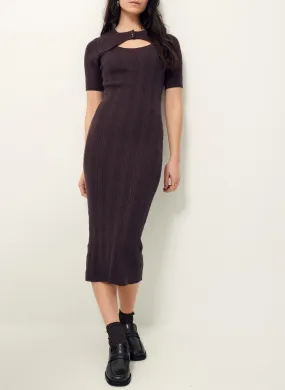 SESSUN  Robe longue col rond en maille little stella - Violet