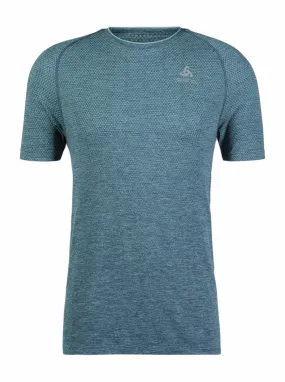 T-Shirt Odlo Homme Col Rond S/S Essential Seamless Saxony Blue Melange