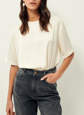 TOP AMPLE COL ROND FLUIDE SATINé THEODORA - SESSUN pour FEMME | Printemps