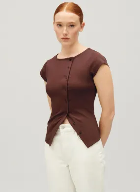 TOP COL ROND ASYMéTRIQUE BOUTONNé - CLAUDIE PIERLOT pour FEMME | Printemps